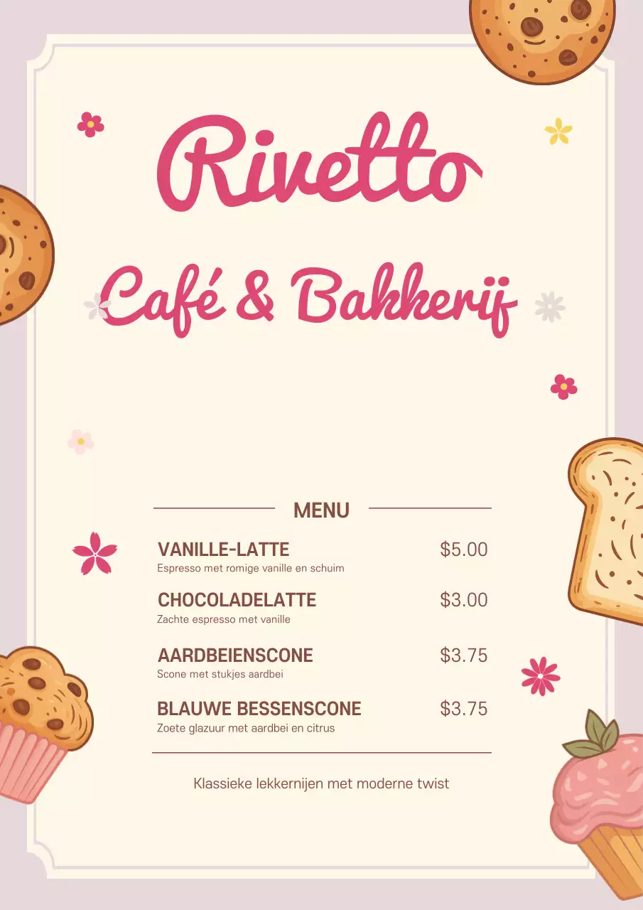 Beige Retro Café Menu Poster