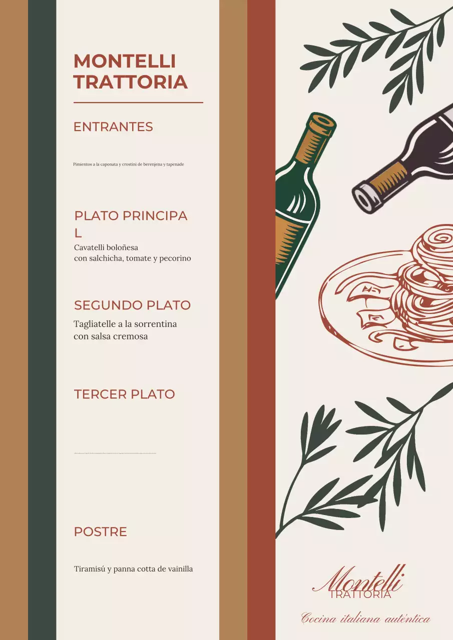 Póster de menú de restaurante tradicional beige