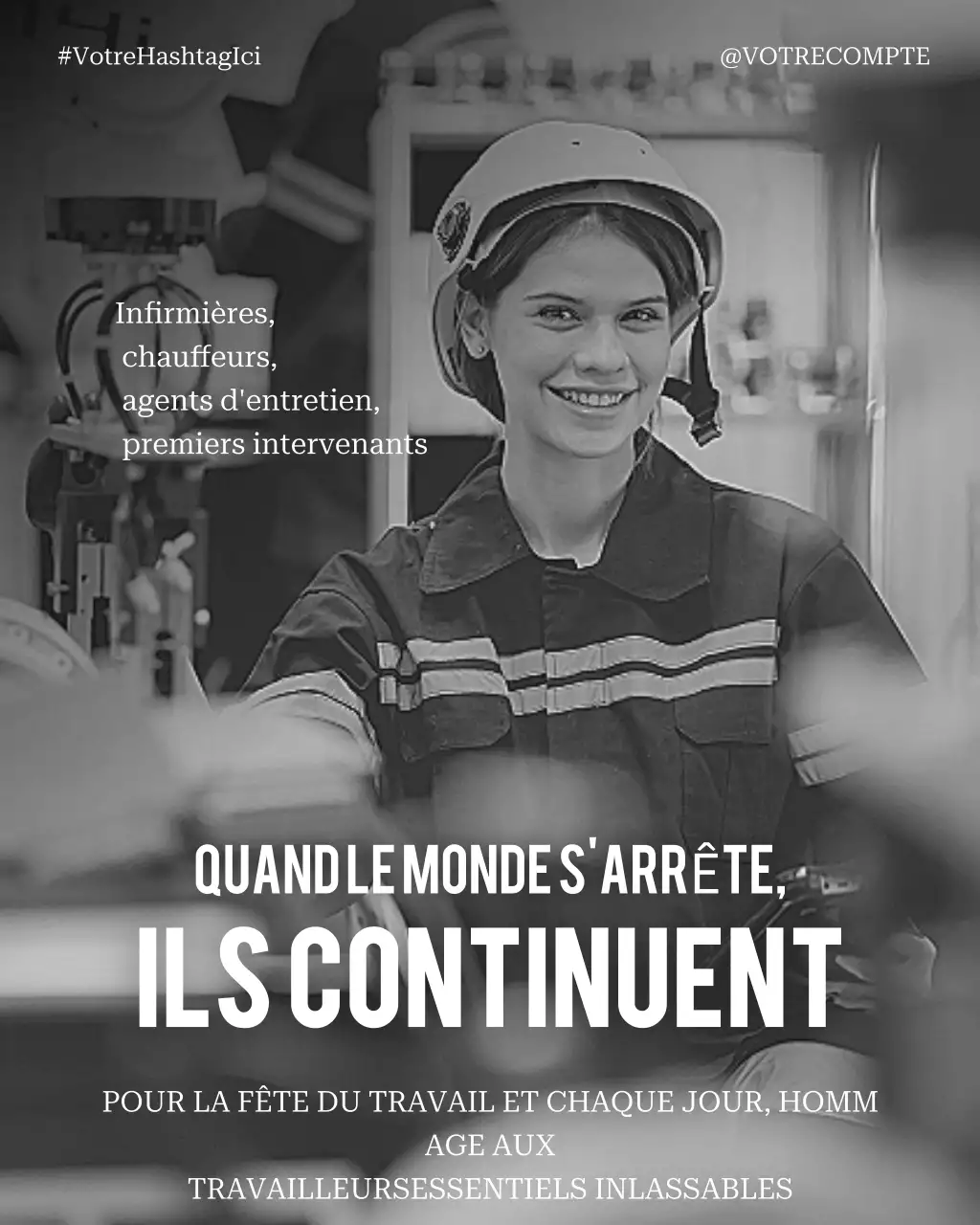 Hommage motivant pour la fête du Travail pour une publication Instagram