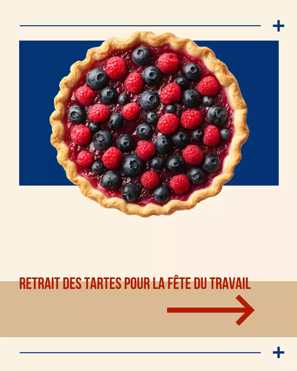 Crème Bleu et Rouge Fête du Travail Boulanger local Médias sociaux