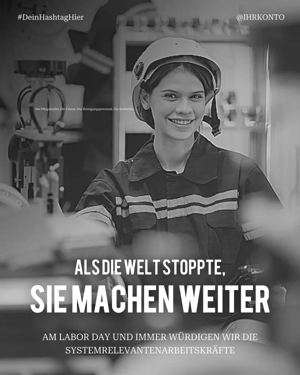 Motivations-Tribut zum Tag der Arbeit für Instagram-Post