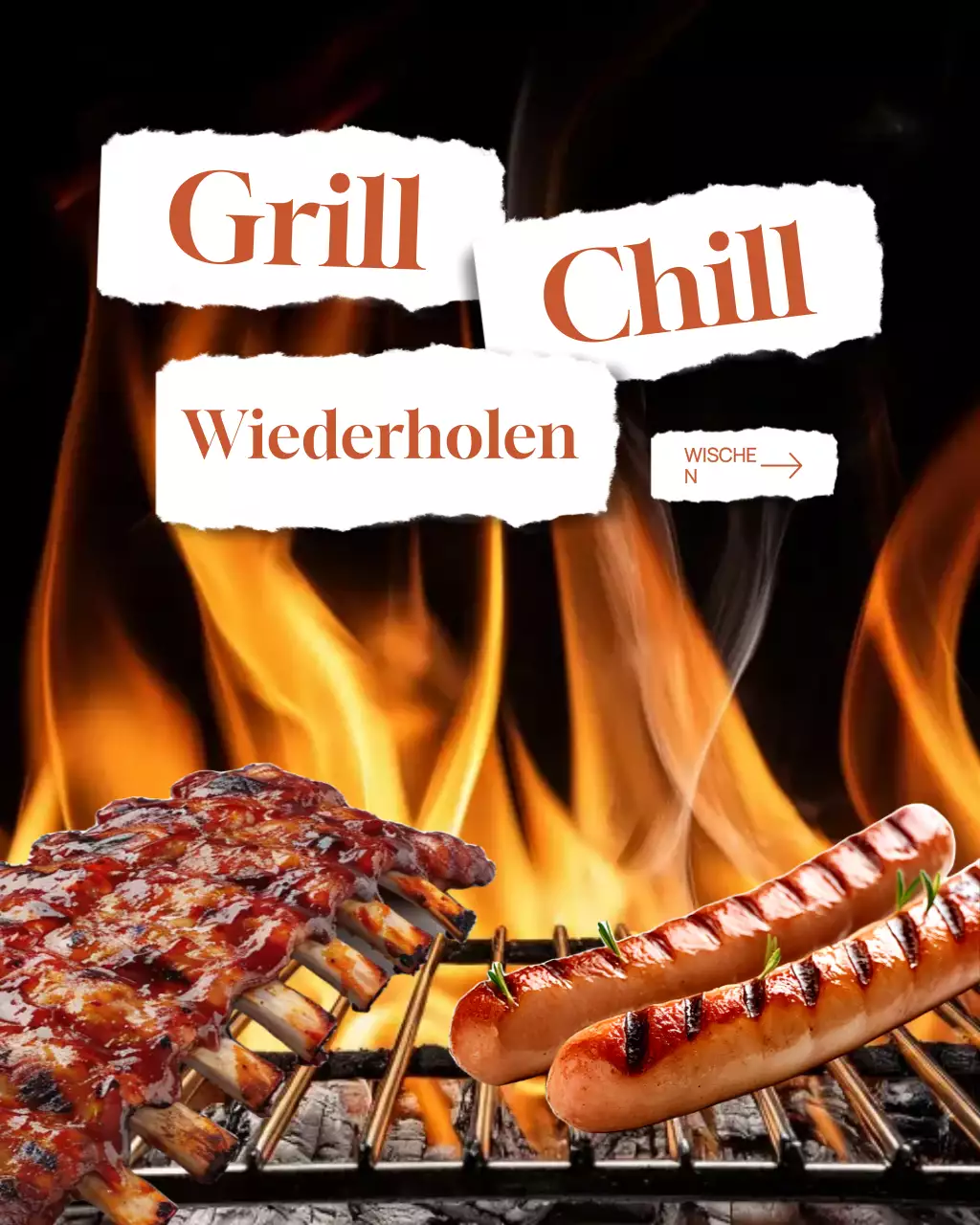 Brown Rustic BBQ Werbung Instagram Post