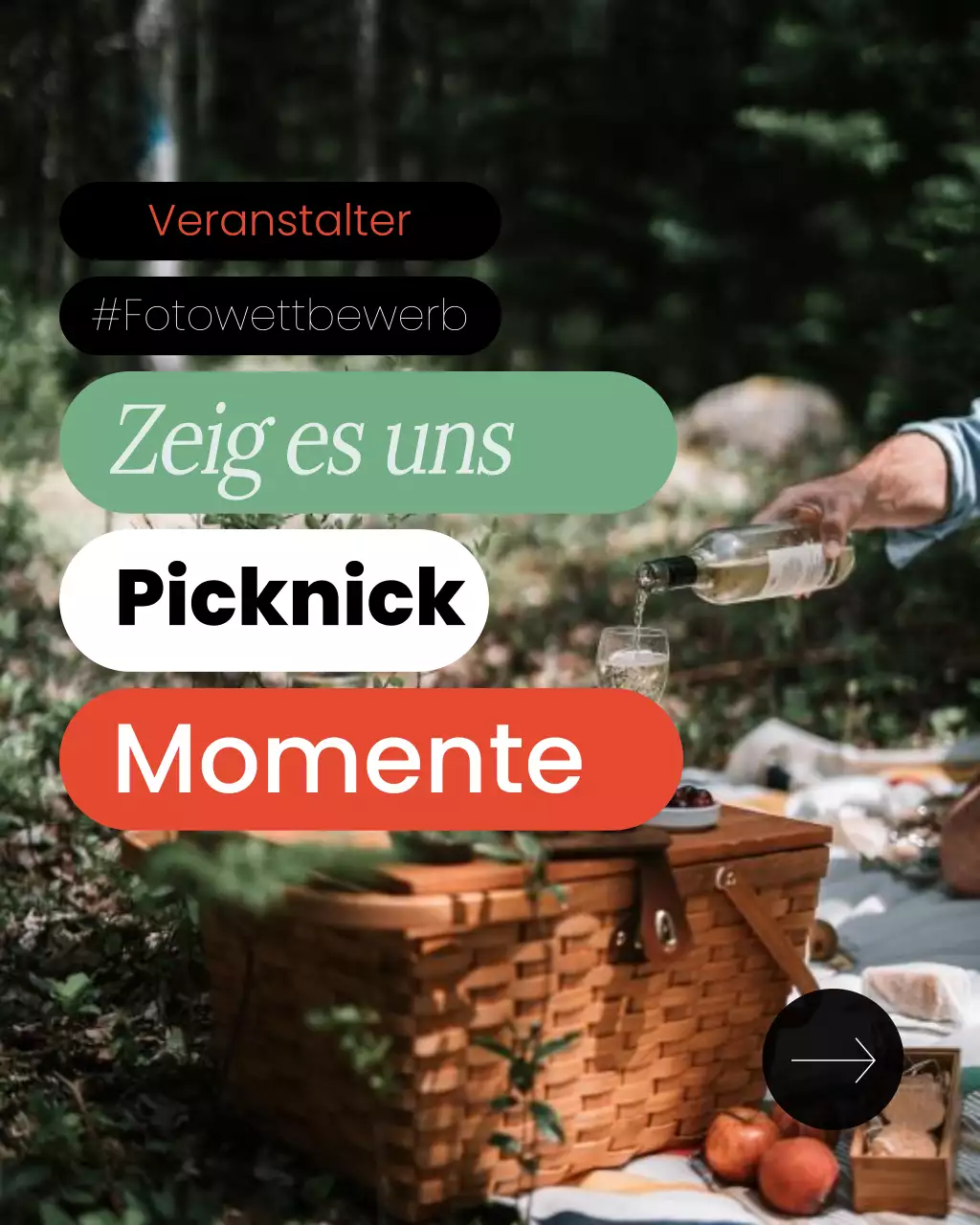 Instagram-Post zur Promotion des Picknick-Fotowettbewerbs