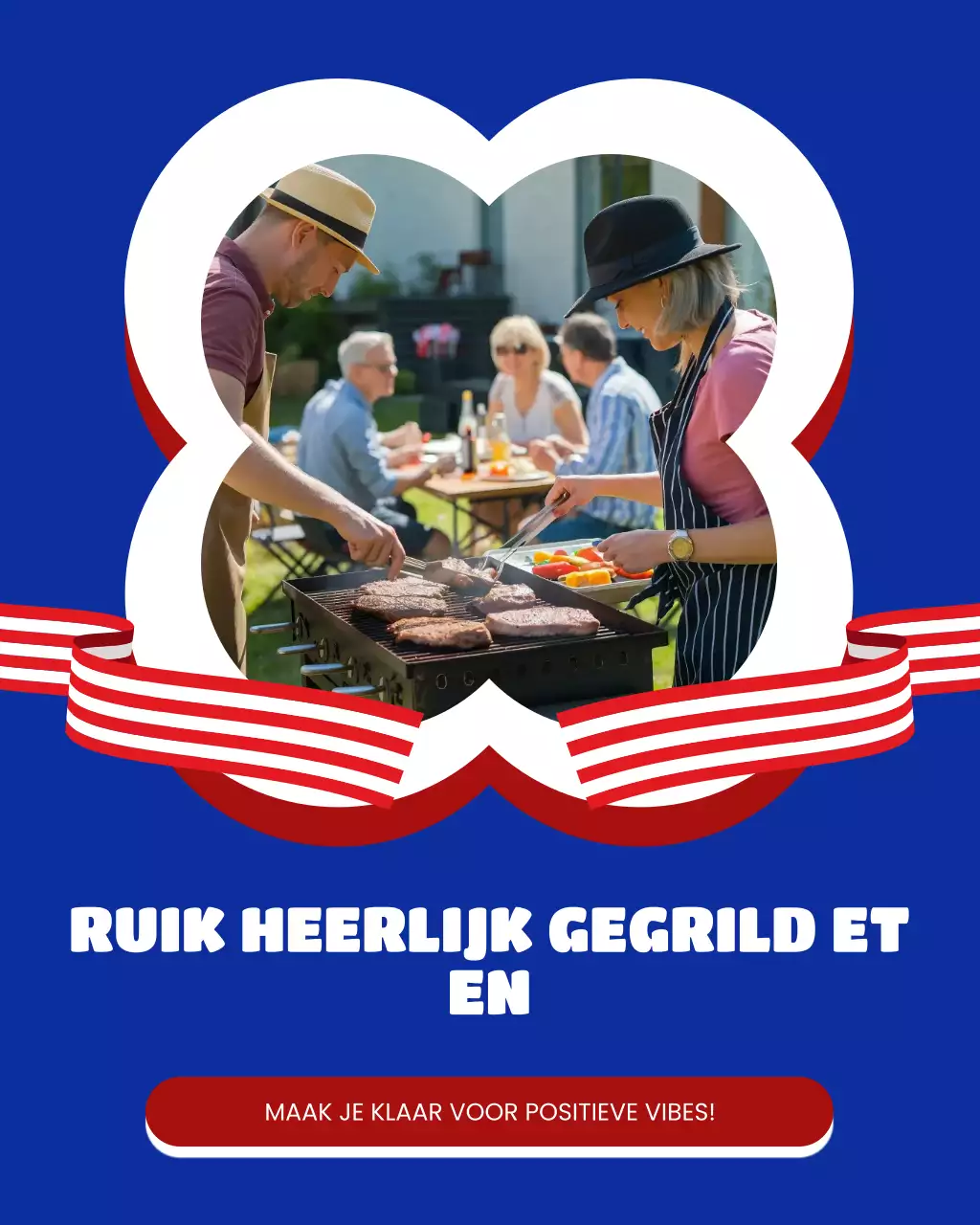 Blauwe en rode, opvallende moderne Instagram-carrouselpost voor de Dag van de Arbeid-gemeenschap