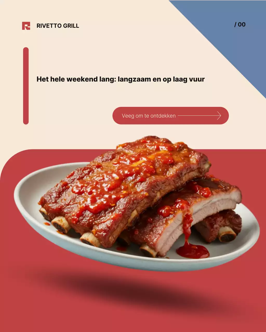 Rode Retro BBQ Promotie Instagram Post