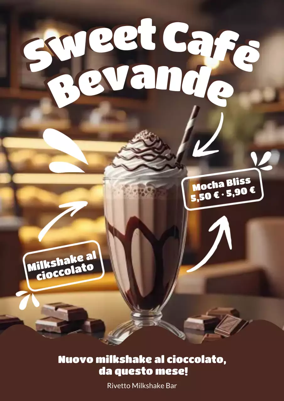 Poster promozionale di bevande retrò marroni