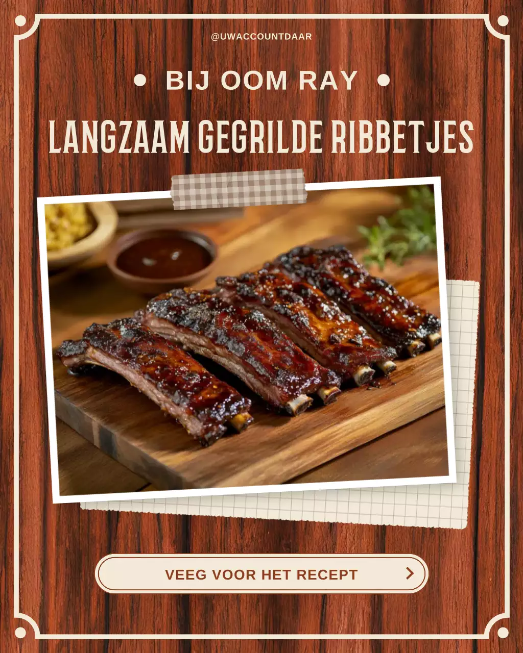 Vlees- en grill-BBQ-familierecept voor Instagram-bericht