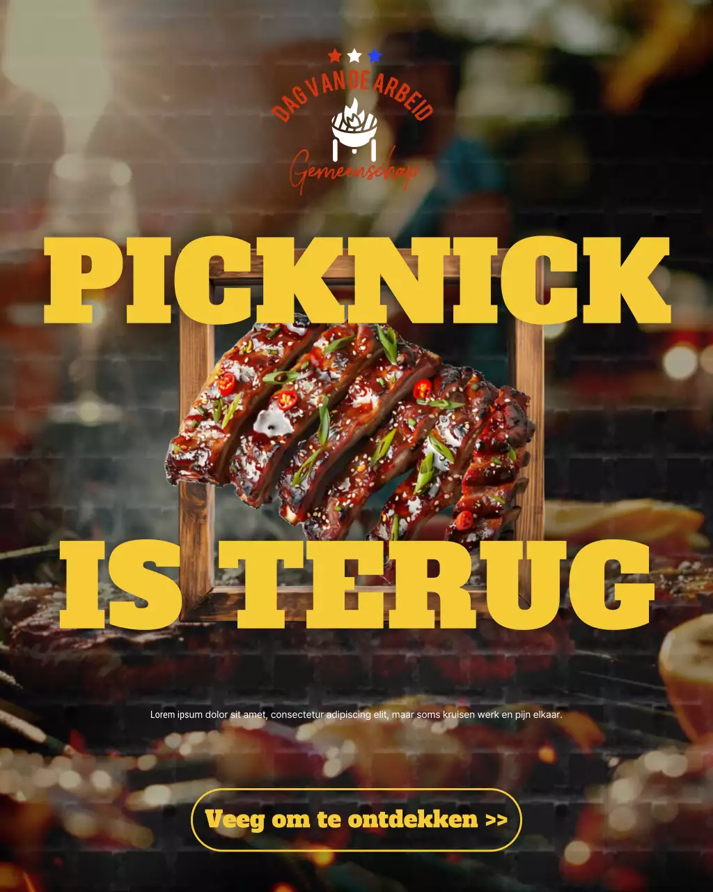 Instagram-bericht voor Labor Day Picknick-evenement