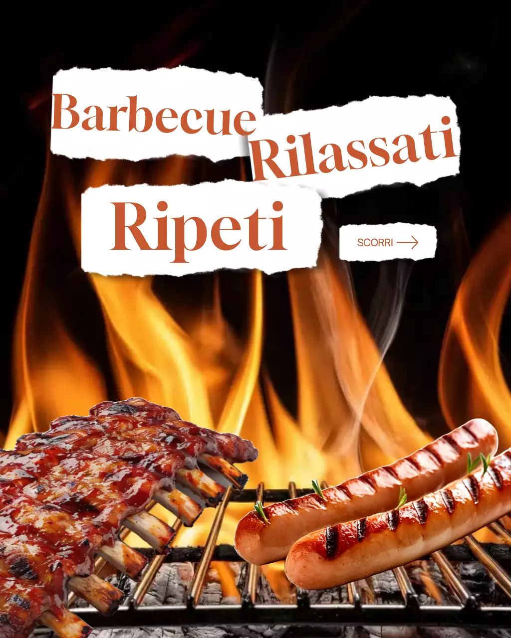 Post Instagram pubblicitario di Brown Rustic BBQ