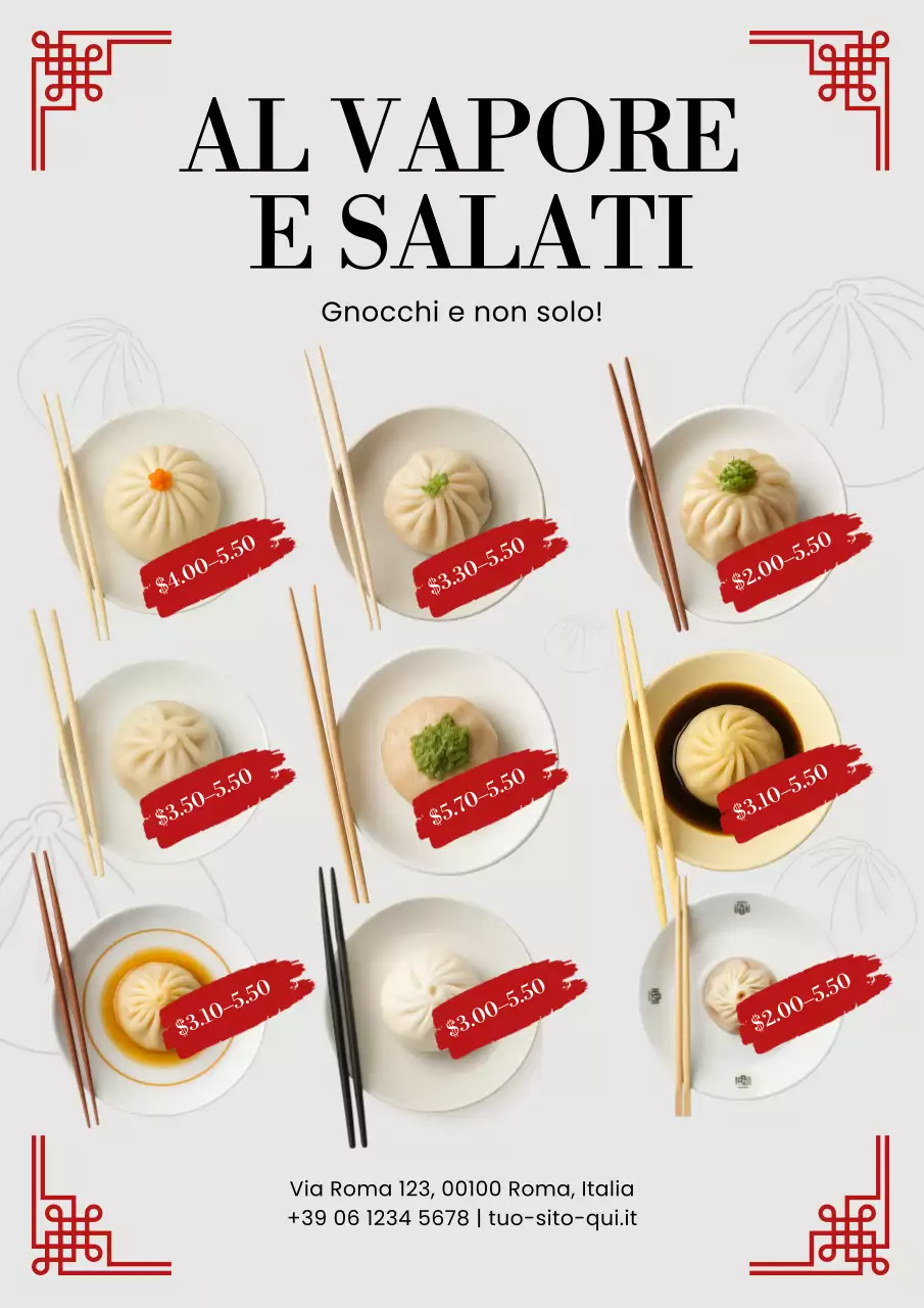 Poster del menu del cibo moderno beige