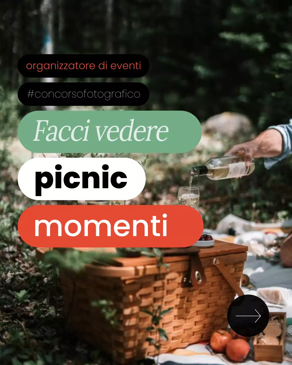 Post di Instagram per la promozione del concorso fotografico Picnic