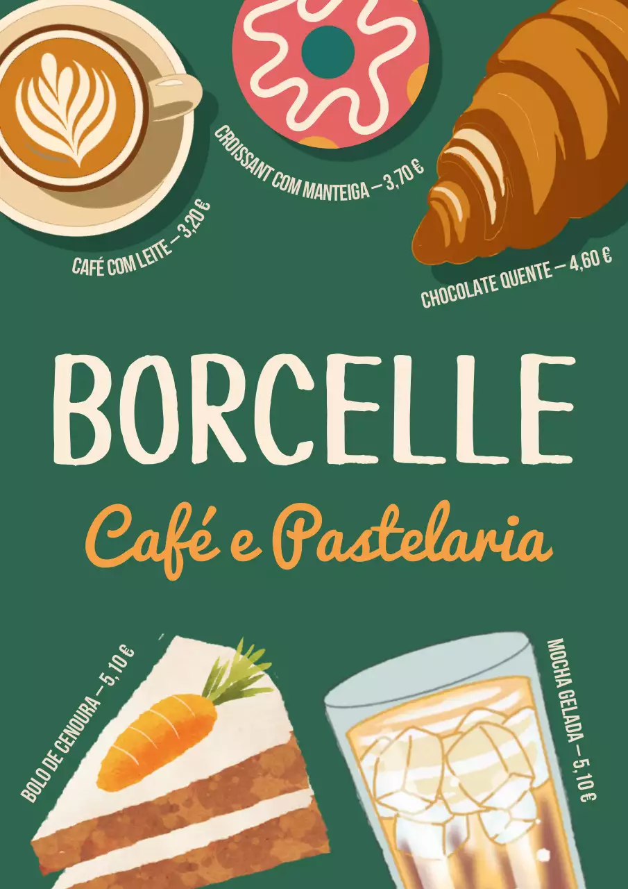 Cartaz de propaganda do Green Vintage Cafe