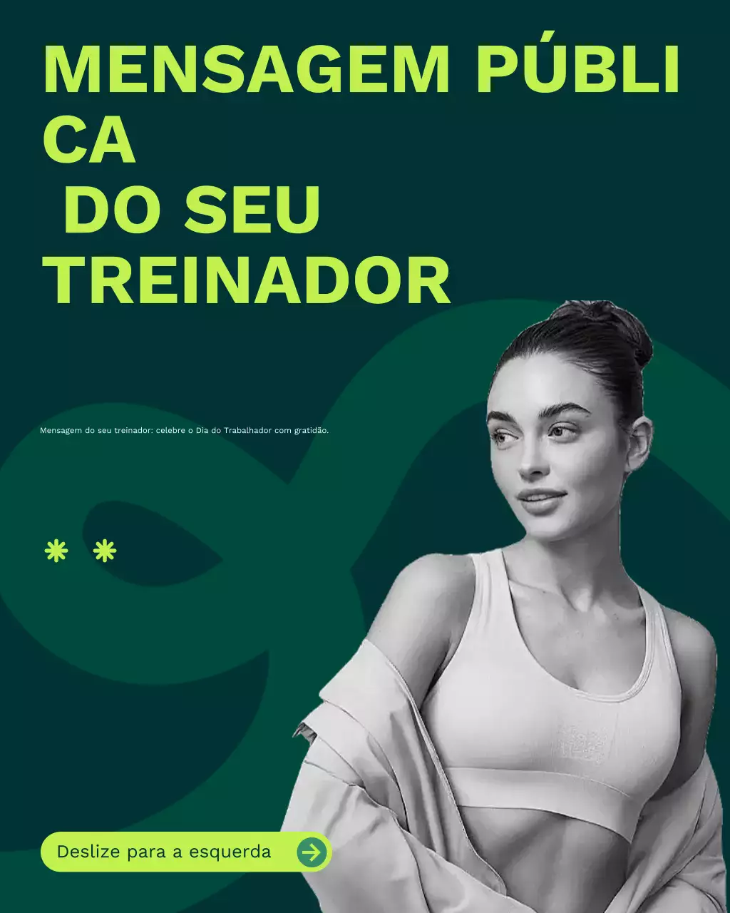 Postagem no Instagram com dicas de bem-estar e condicionamento físico para o Dia do Trabalho, Green Clean Abstract