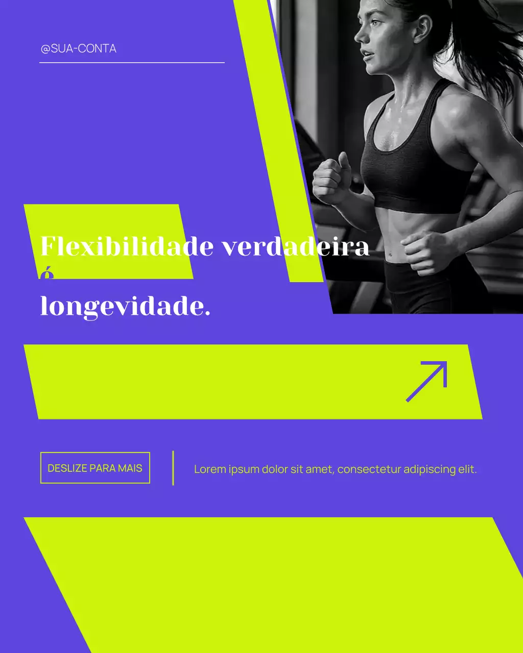 Publicação de propaganda de fitness moderno roxo no Instagram