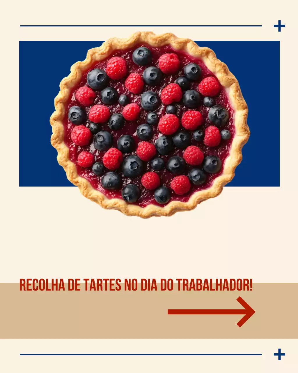 Creme Azul e Vermelho Dia do Trabalho Padeiro Local Mídia Social