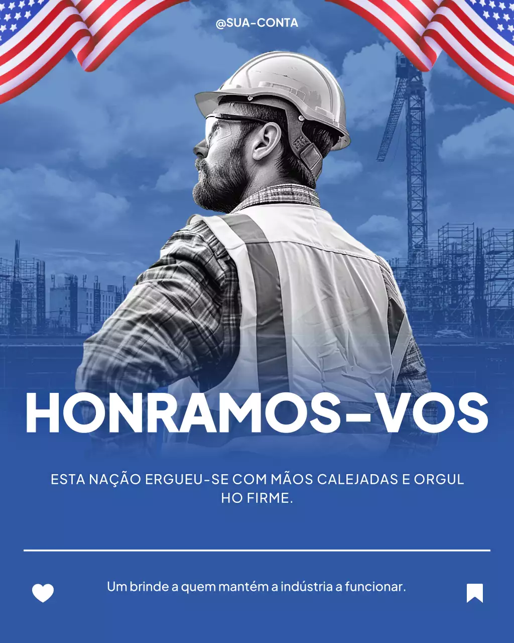 Mensagem de comemoração do Dia do Trabalho no Instagram