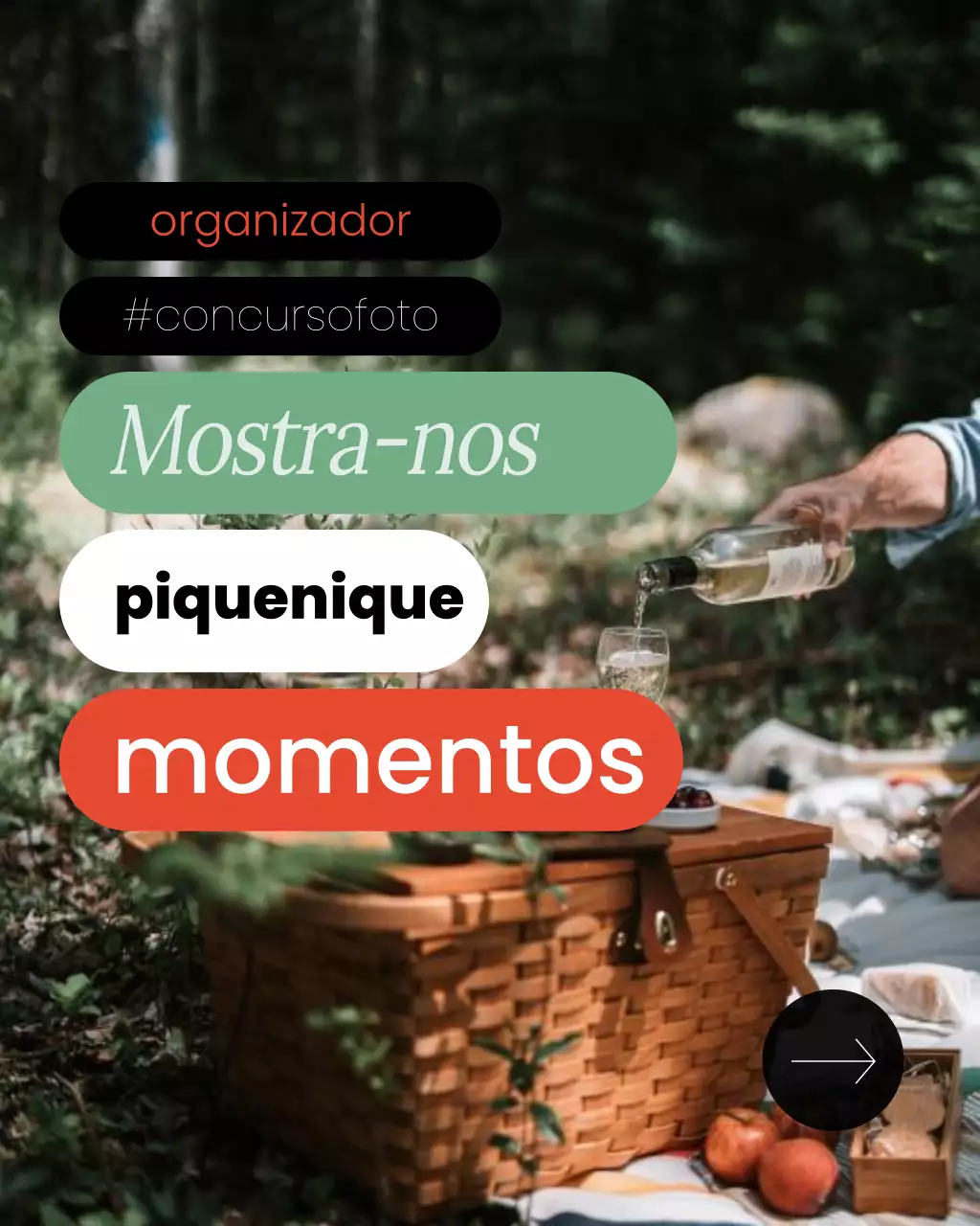 Postagem de promoção do concurso de fotos de piquenique no Instagram