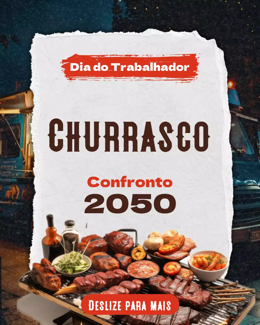 Postagem no Instagram sobre evento de churrasco retrô