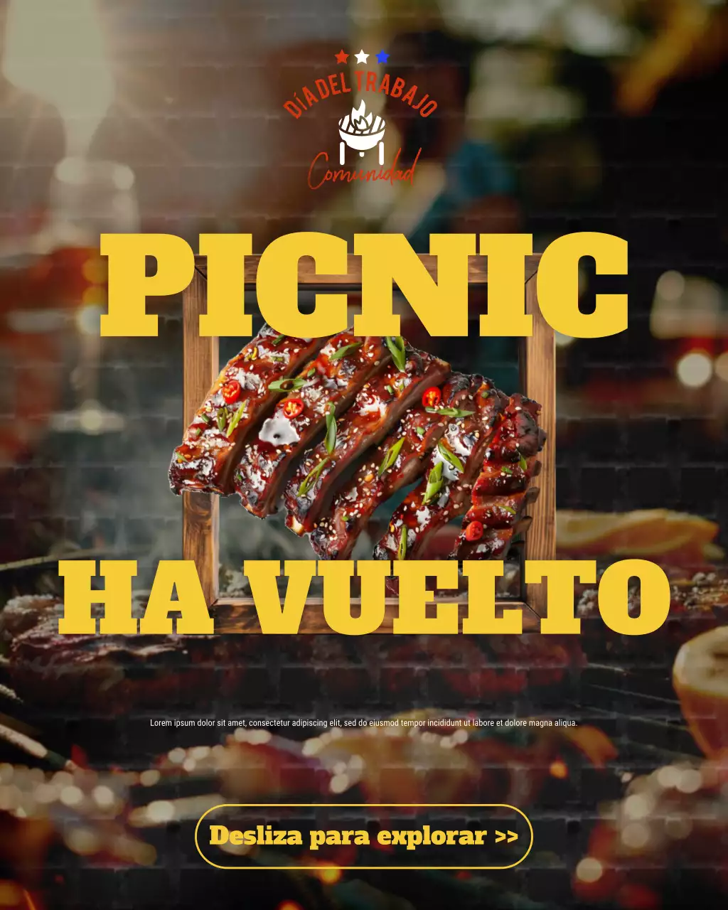 Publicación de Instagram del evento de picnic del Día del Trabajo