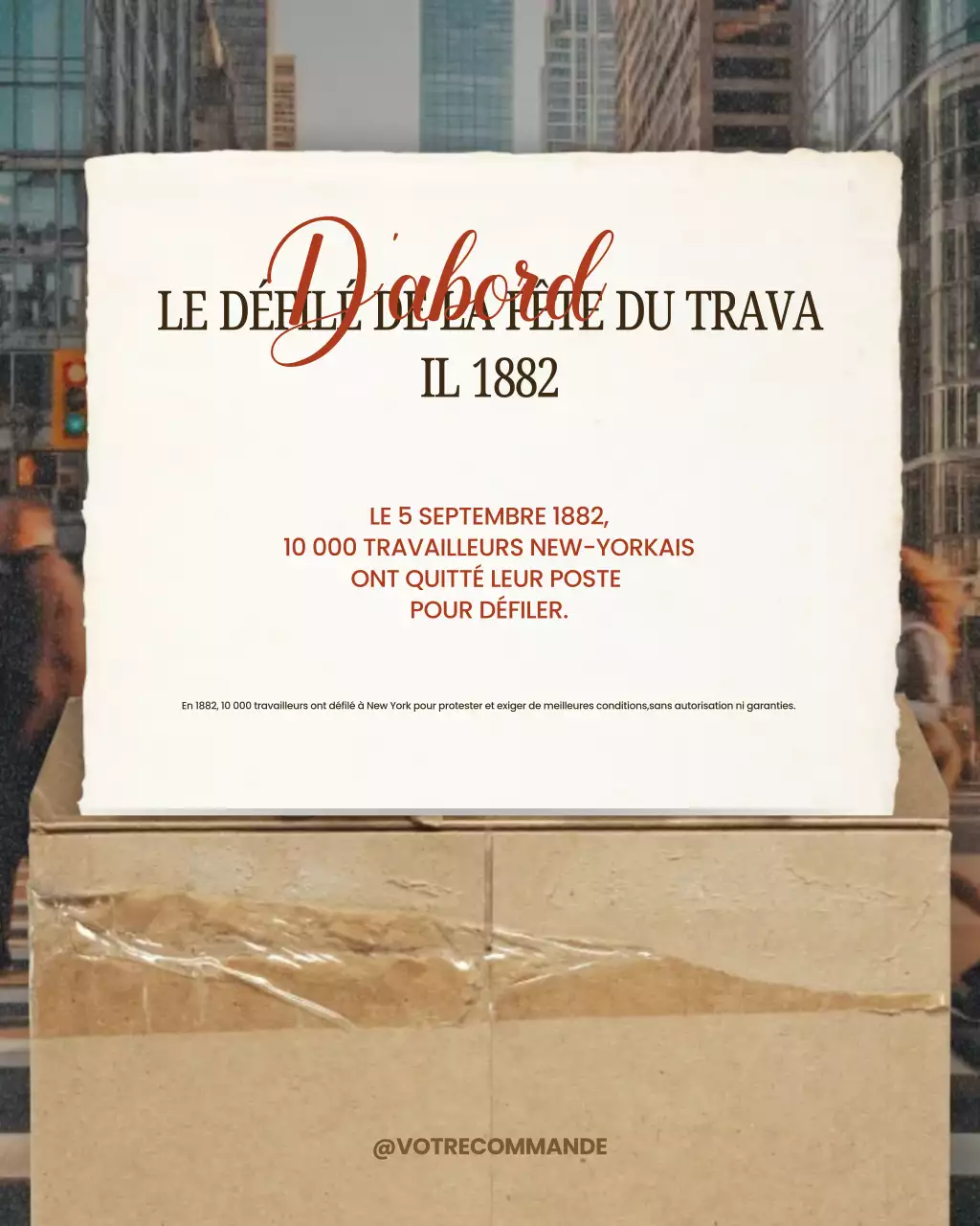 Publication Instagram d'annonce d'emploi beige vintage