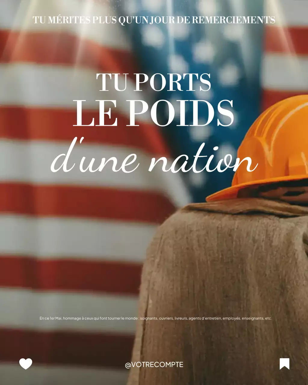 Hommage et réflexion pour la fête du Travail sur Instagram