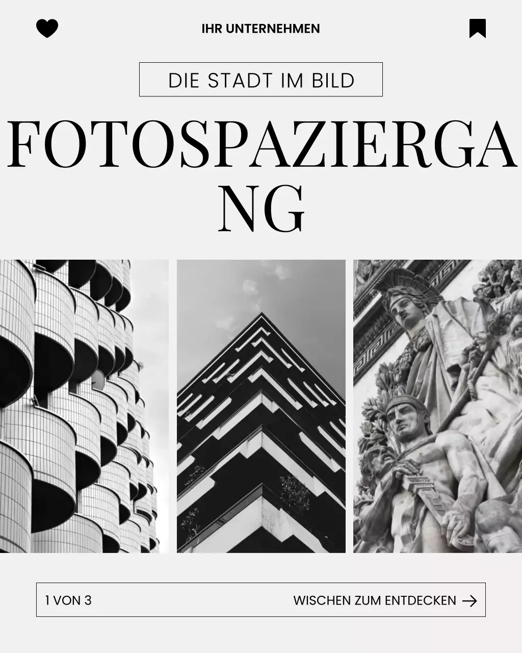 Werbung für Fototouren im klassischen, schlichten Stil für Instagram-Posts