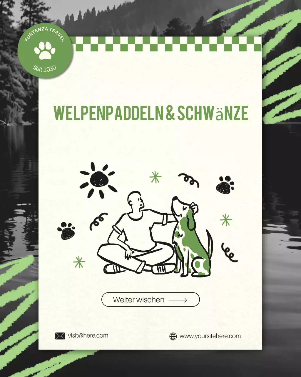 Instagram-Beitrag zu Green Modern Pet Travel-Werbung