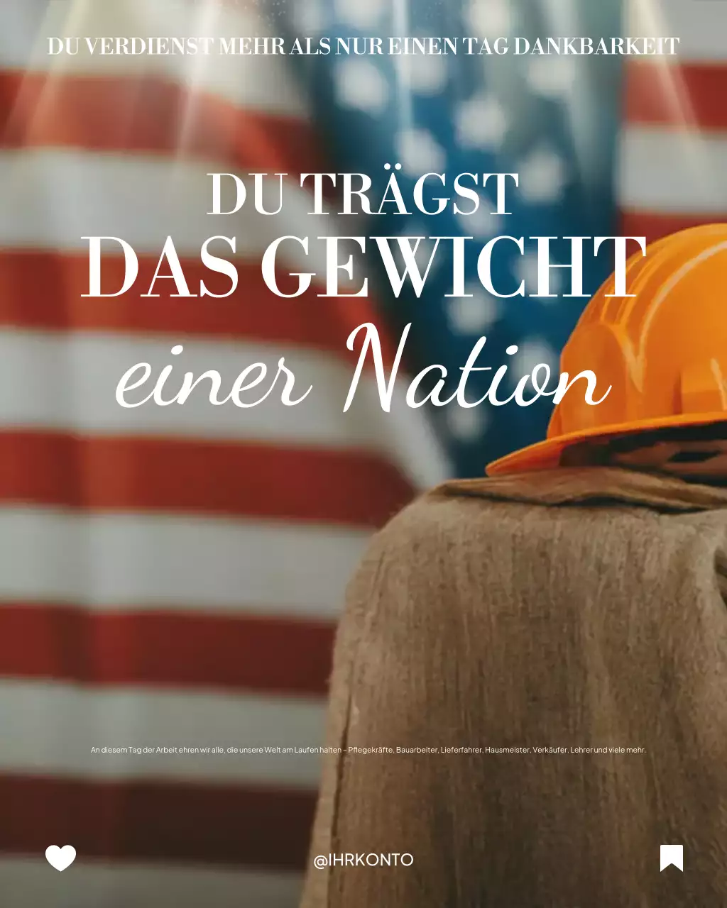 Tribut und Reflexion zum Tag der Arbeit für Instagram-Post