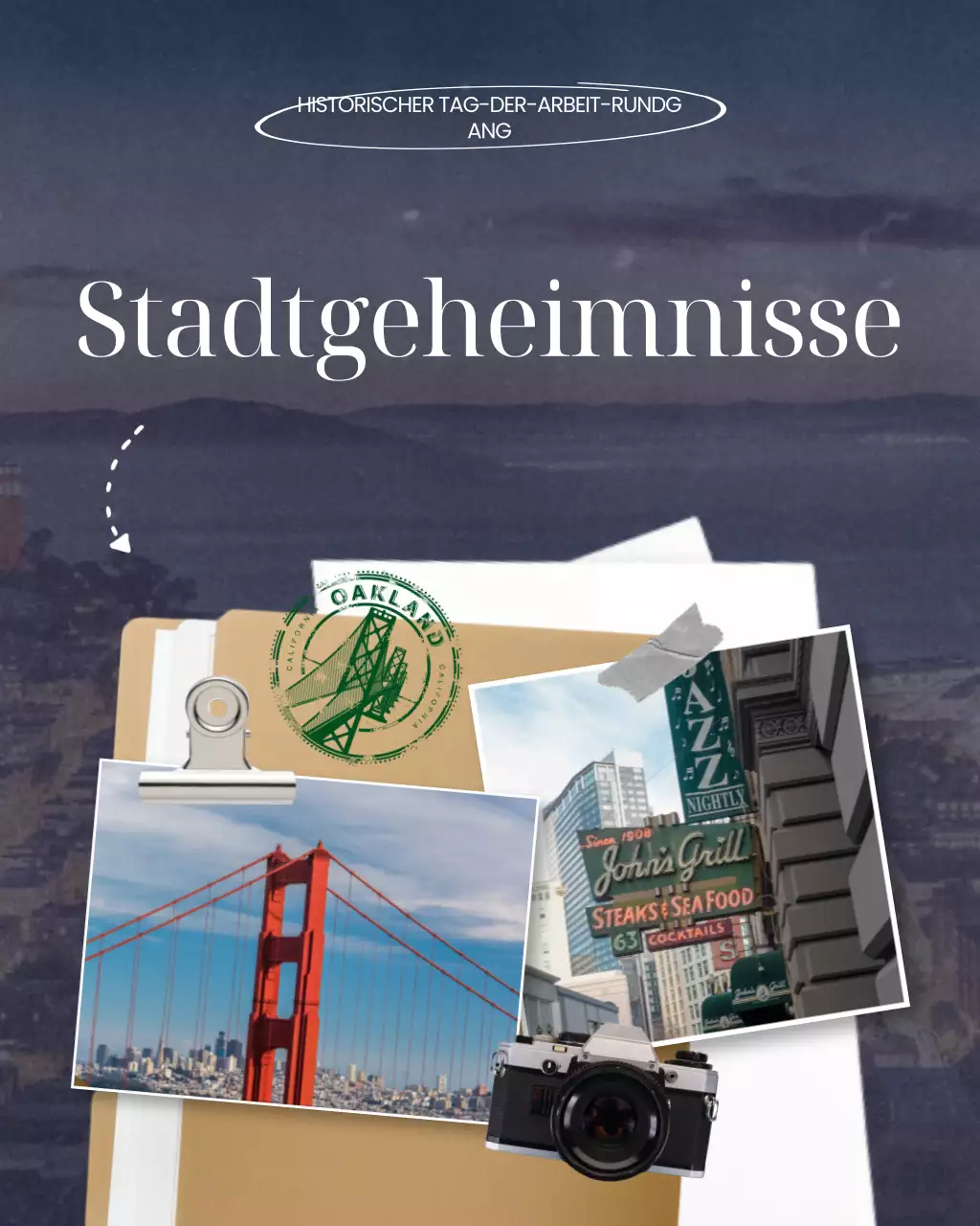Weiß und Beige Modernes Scrapbook Labor Day Tour Lokale Aktivitäten Instagram Karussell Post