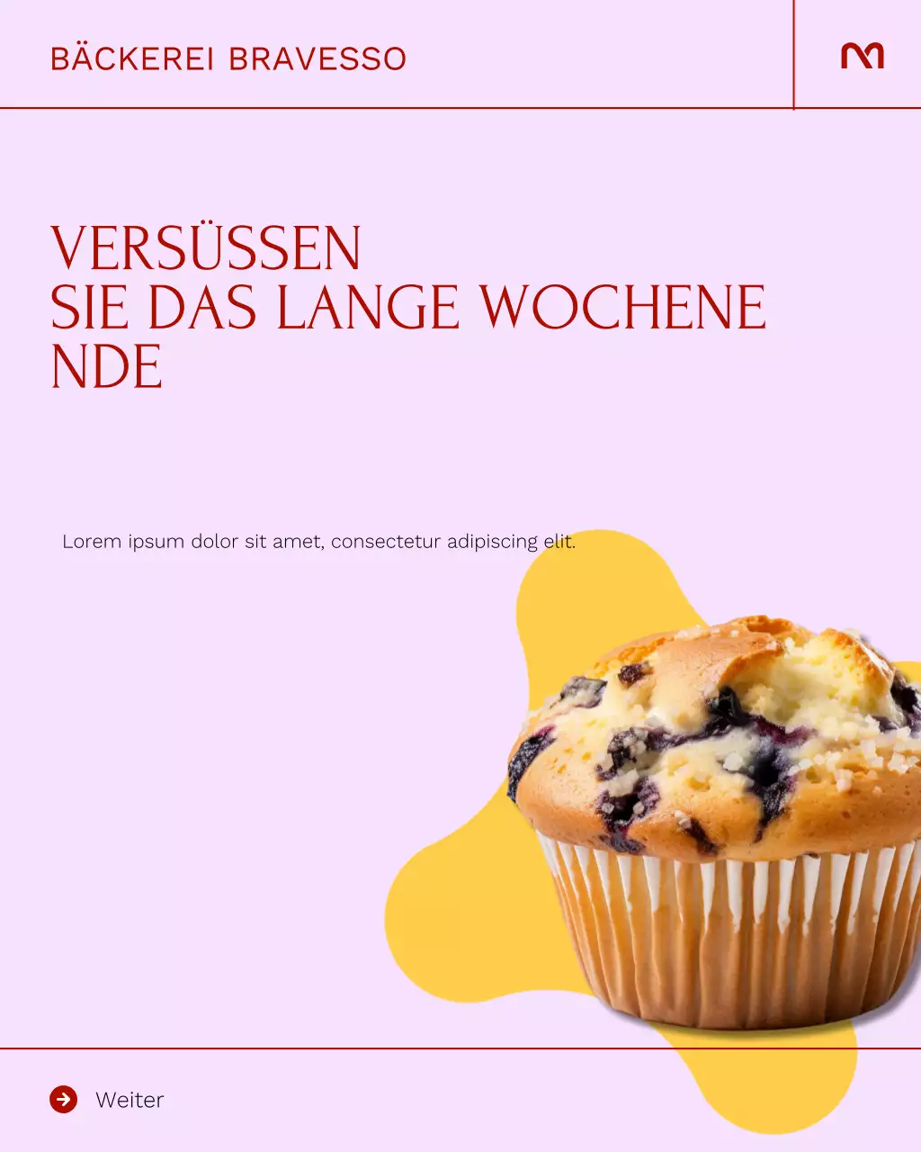 Instagram-Post zur Werbung für eine beige Modern Grid Bakery