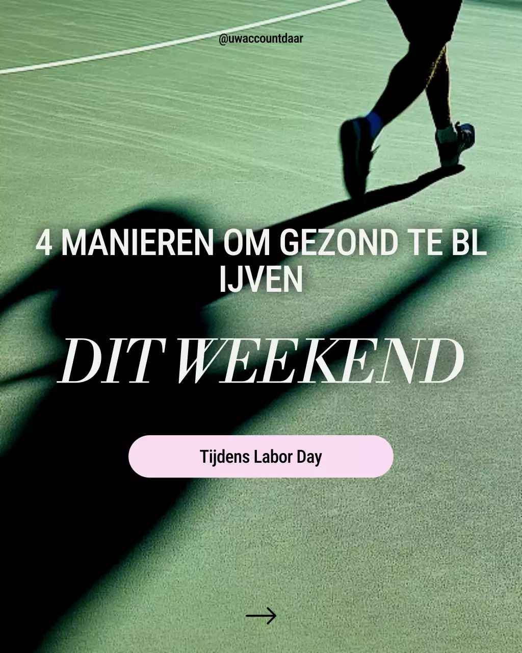 Lila en oranje schone moderne Labor Day wellness- en fitnesstips Instagram-bericht