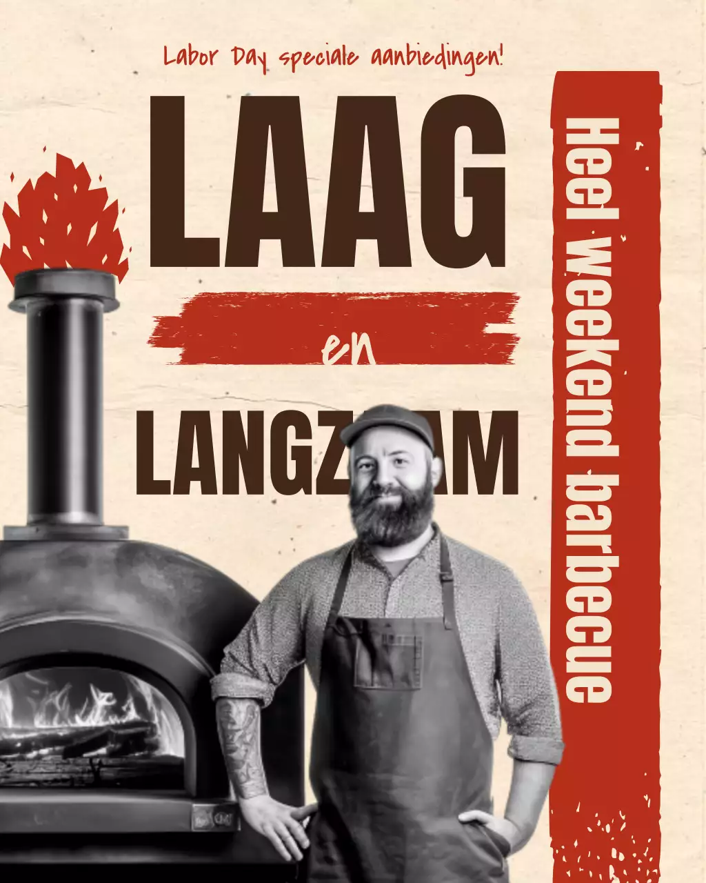 Instagram-bericht voor de promotie van een retro BBQ-foodtruck