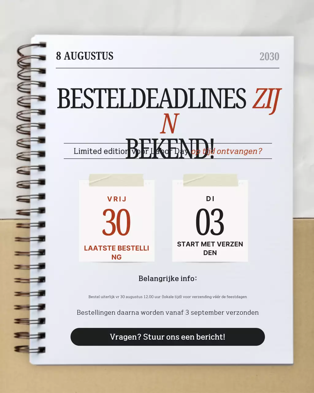 Witte moderne vakantiebericht op Instagram