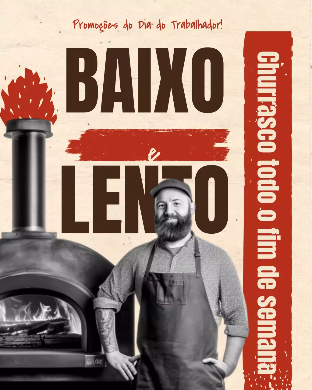 Postagem de promoção de food truck de churrasco retrô no Instagram