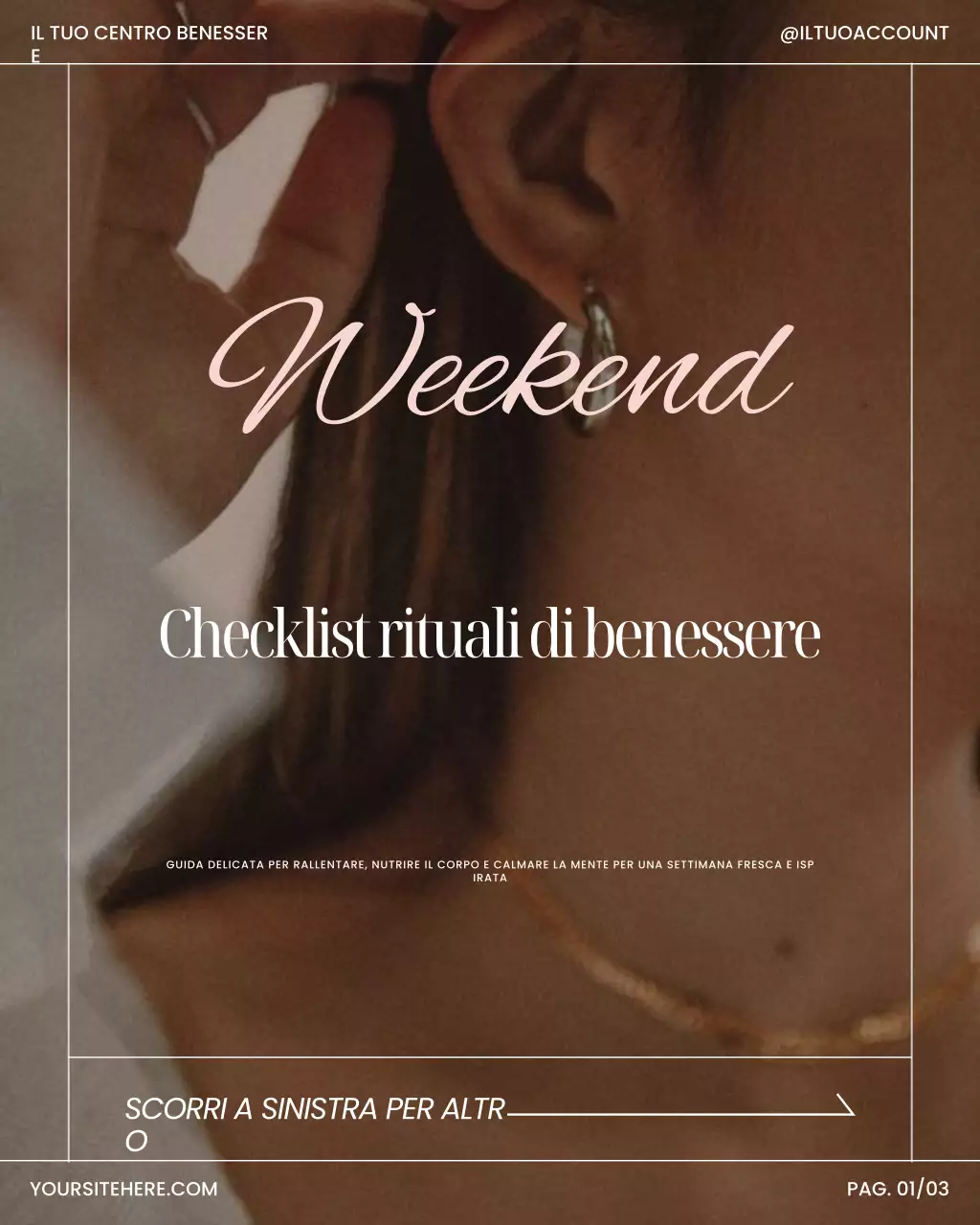 Post Instagram con la checklist per il benessere elegante in beige