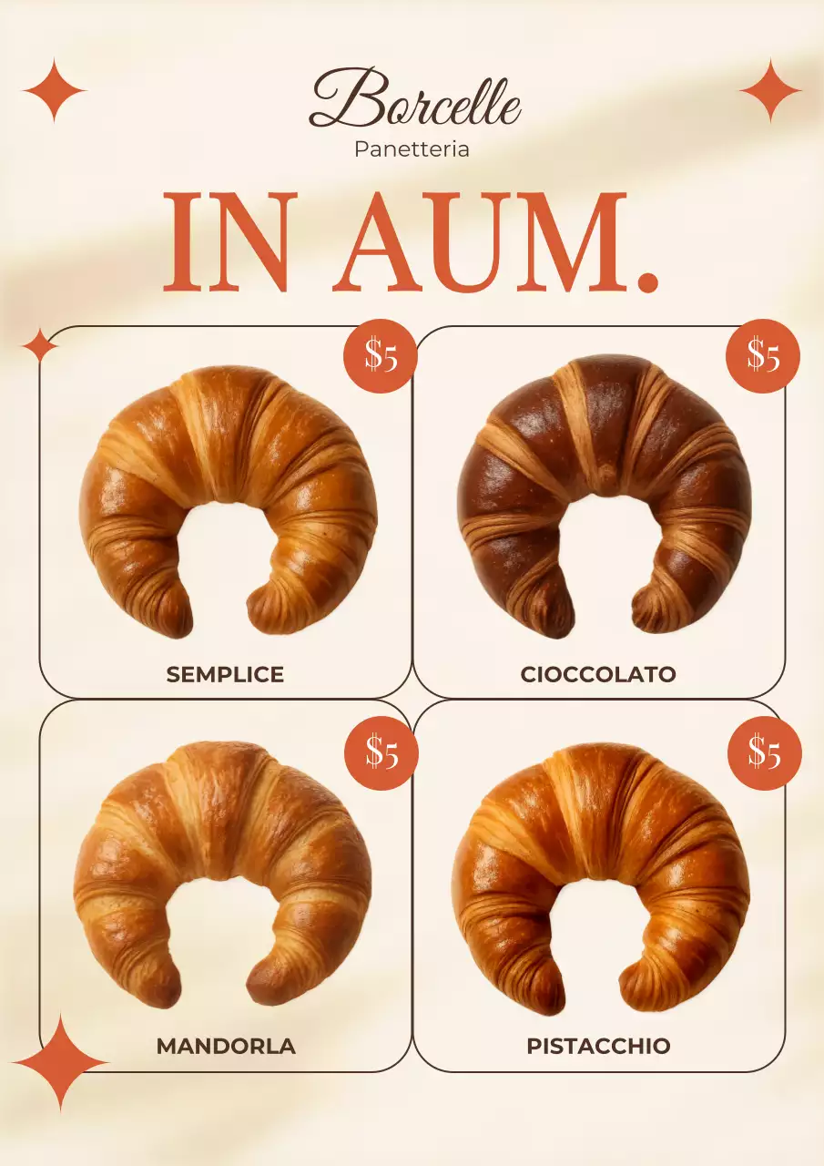 Poster promozionale elegante per panetteria beige