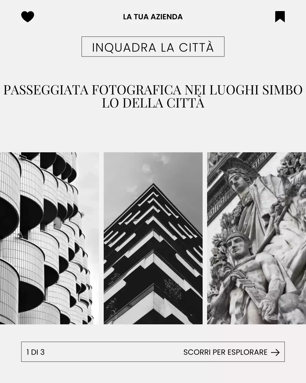 Promozione del tour fotografico in stile classico e semplice per post su Instagram