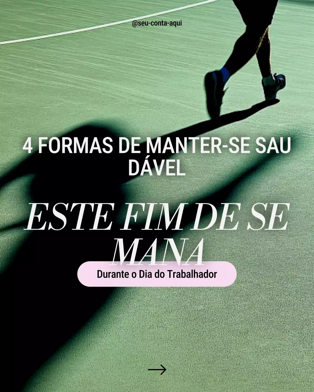 Postagem no Instagram com dicas de bem-estar e condicionamento físico para o Dia do Trabalho em tons lilás e laranja