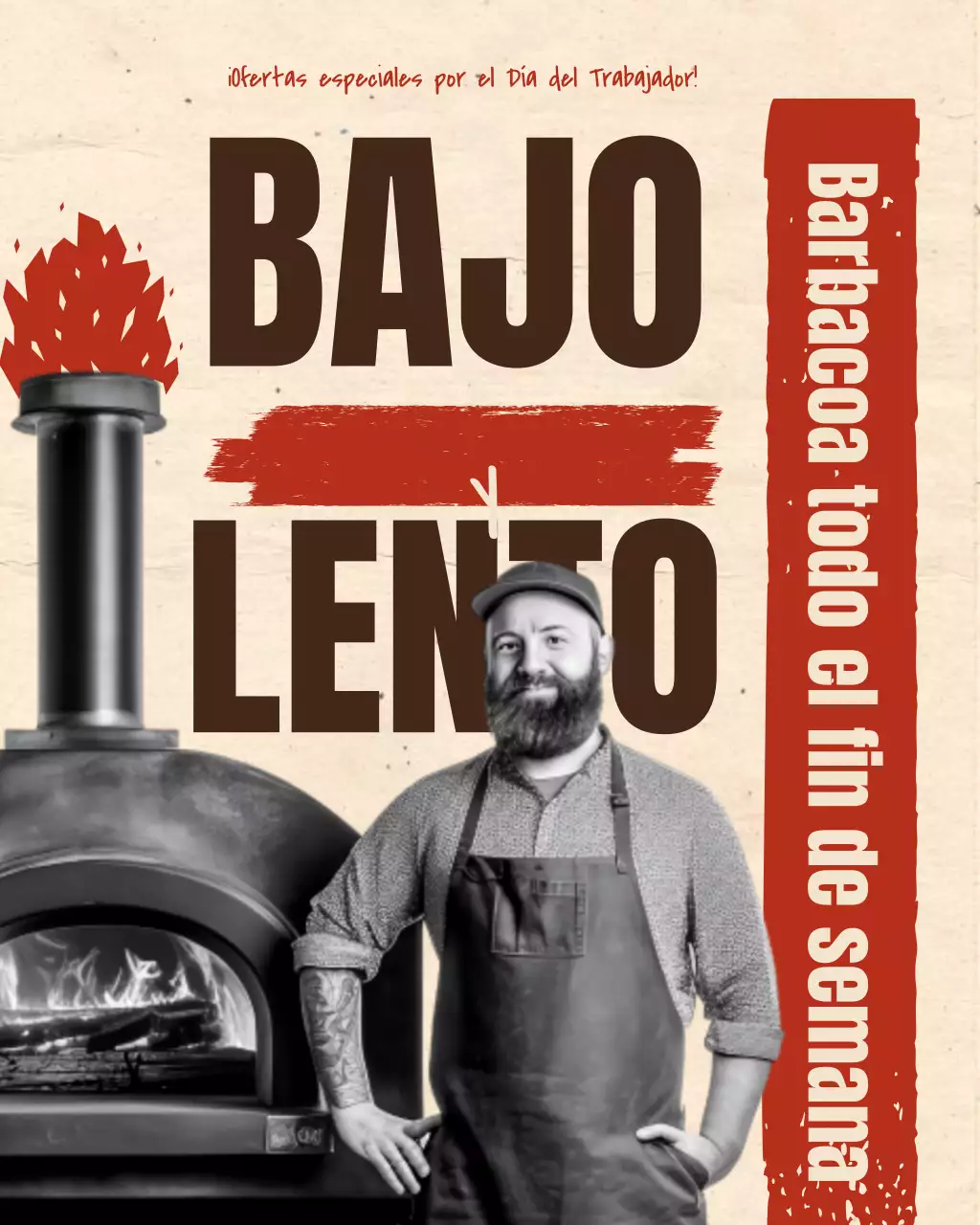 Publicación de Instagram sobre la promoción de un food truck de barbacoa retro