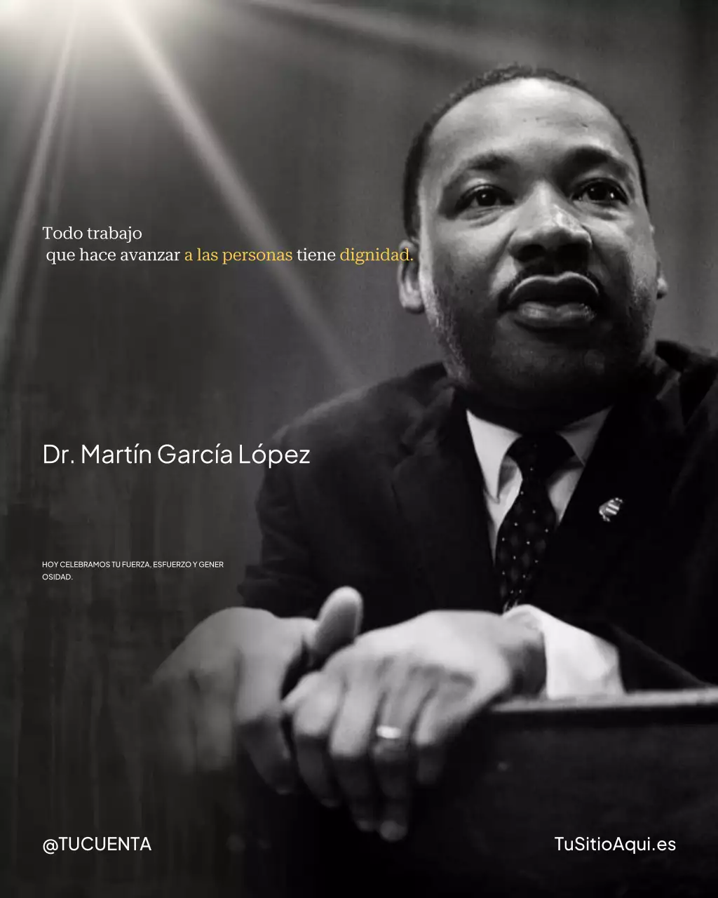 Publicación de Instagram con frase motivadora para el Día del Trabajo