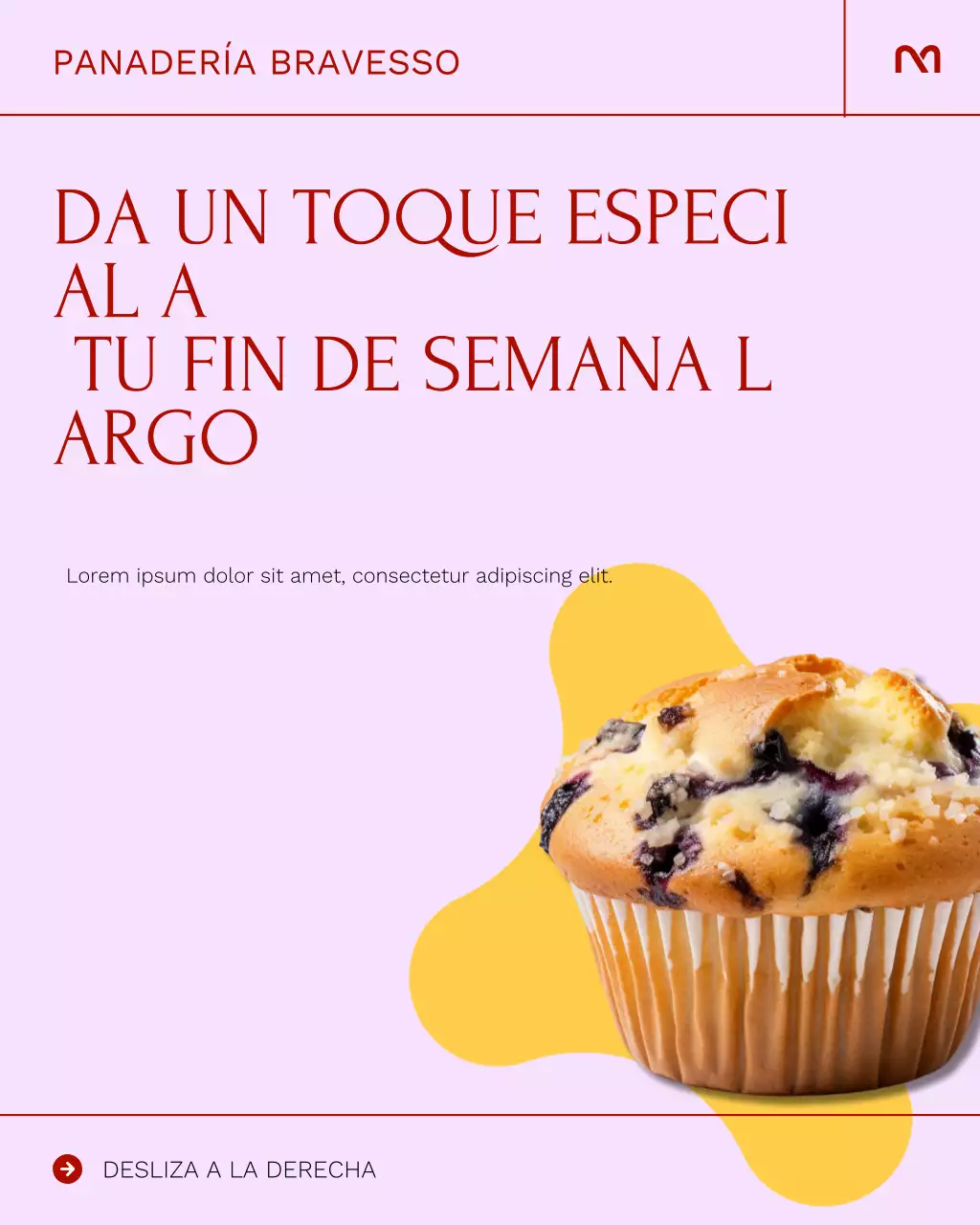 Publicación de Instagram para promocionar una panadería con rejilla moderna beige