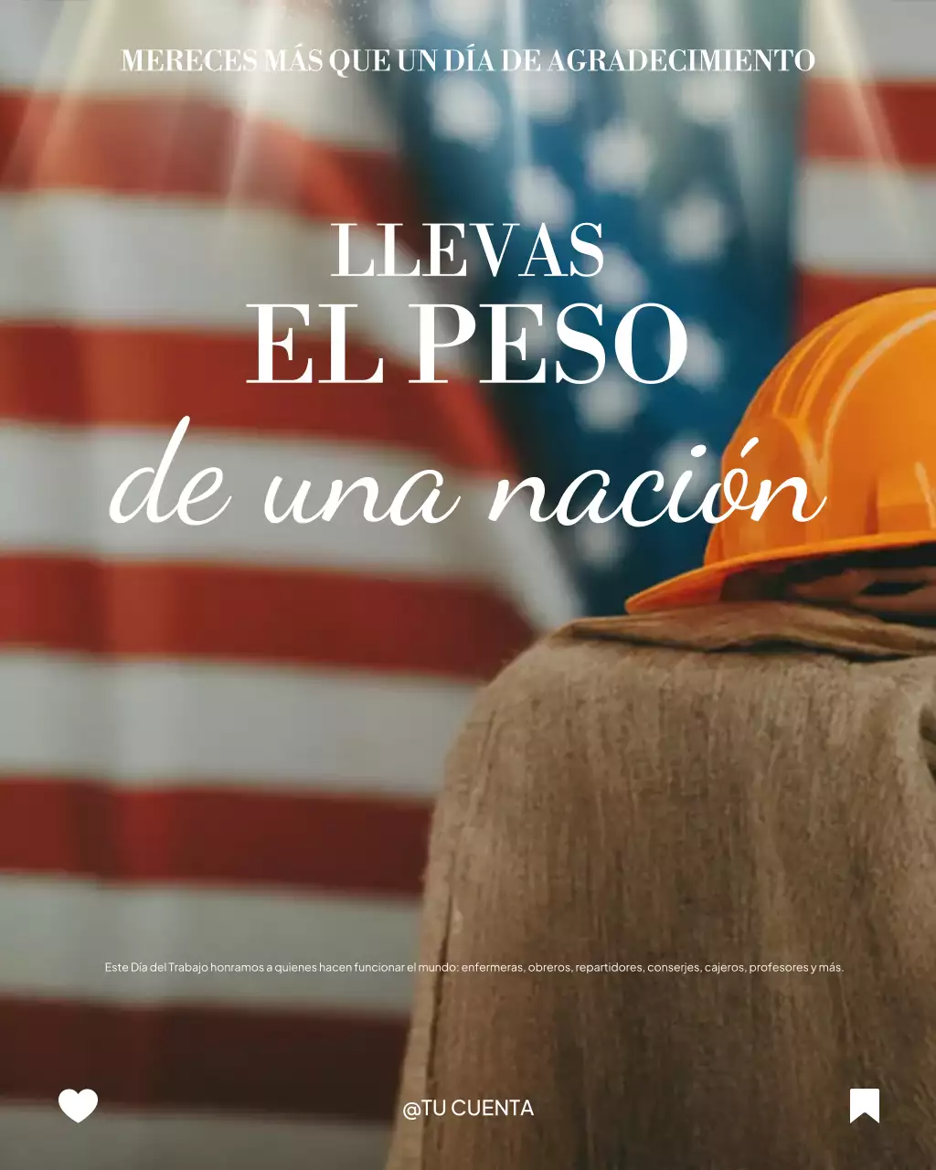 Homenaje y reflexión del Día del Trabajo para publicación de Instagram