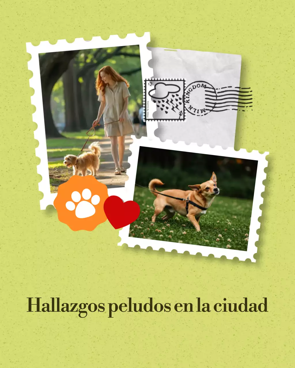 Collage lúdico verde y blanco Actividades locales para mascotas del Día del Trabajo Publicación de carrusel de Instagram