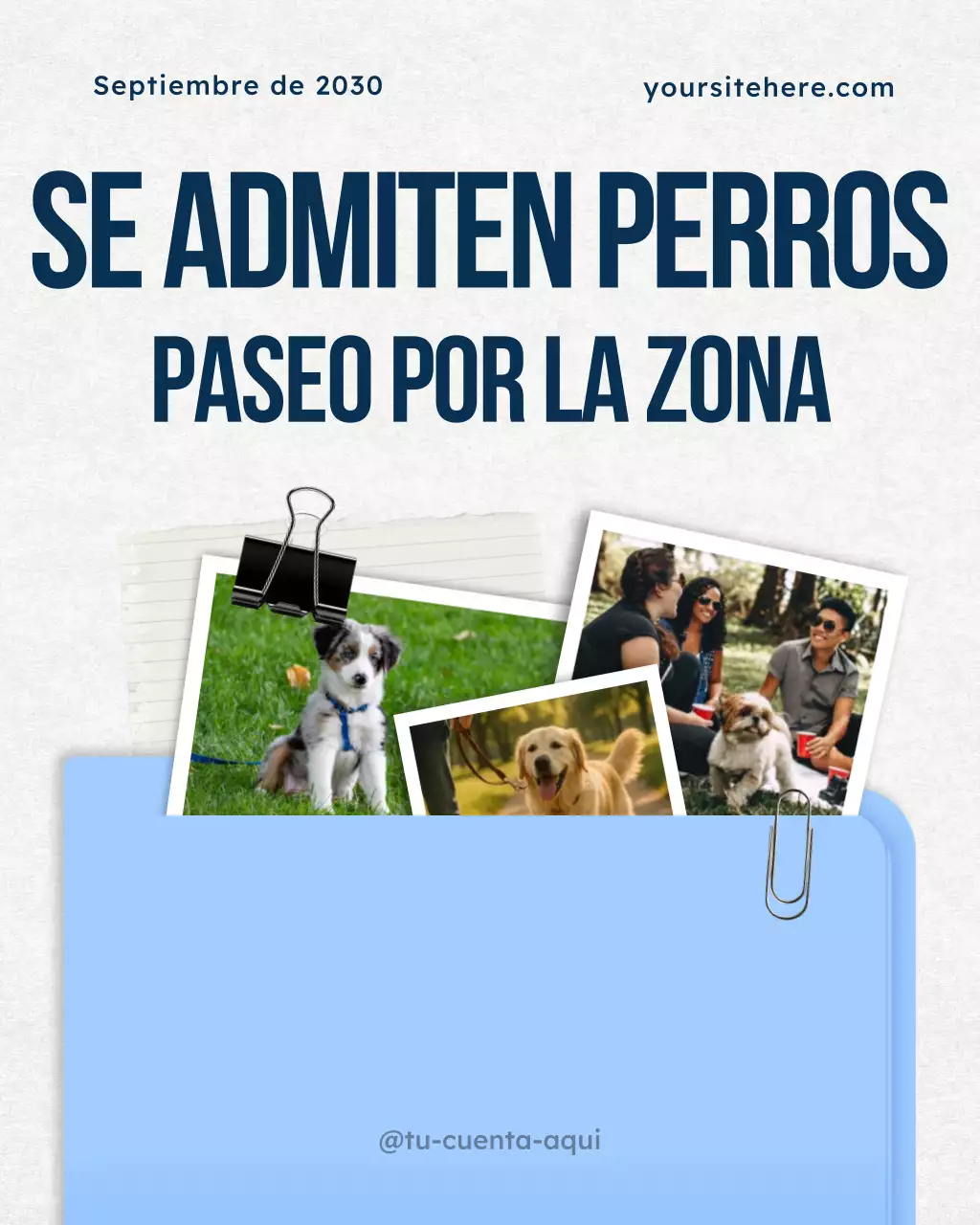 Publicación de Instagram del anuncio del evento Blue Modern Pet