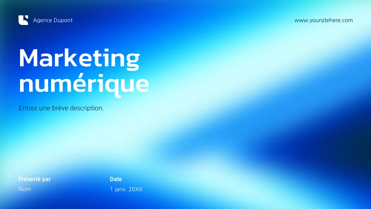Présentation du marketing numérique moderne bleu