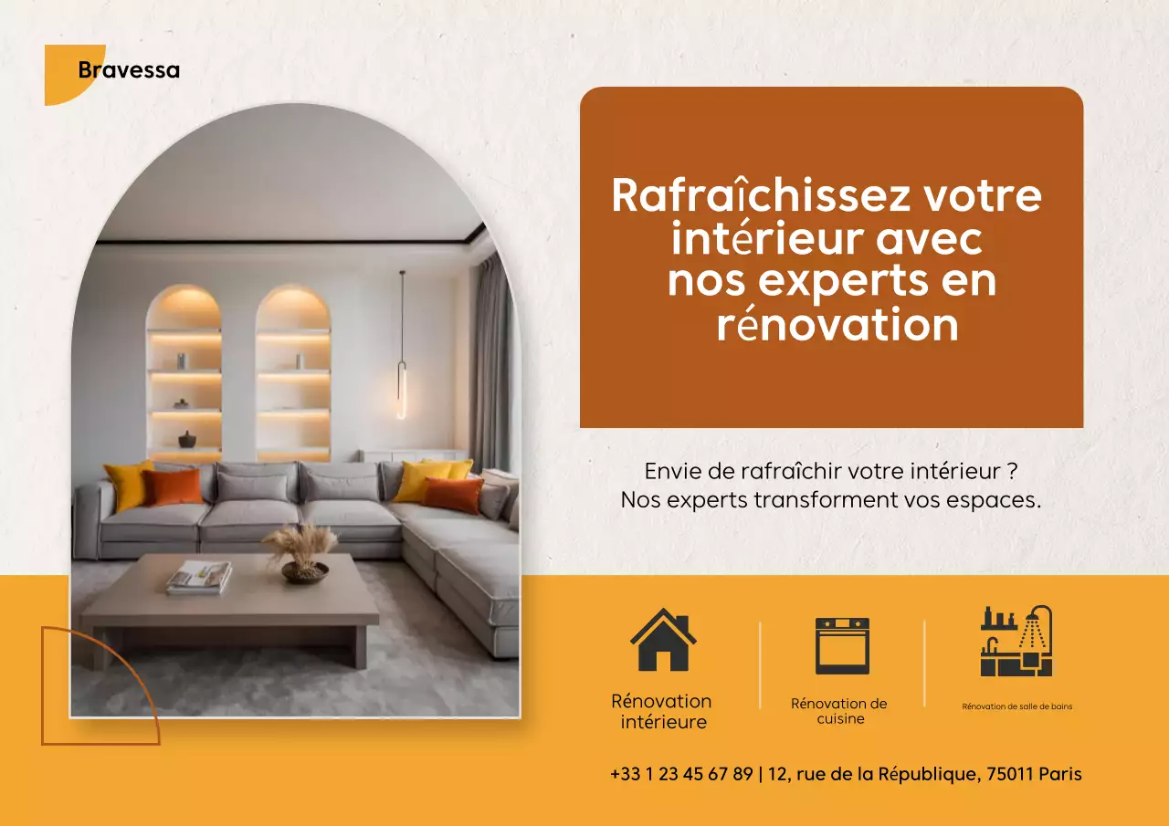 Promotion de rénovation moderne orange et jaune