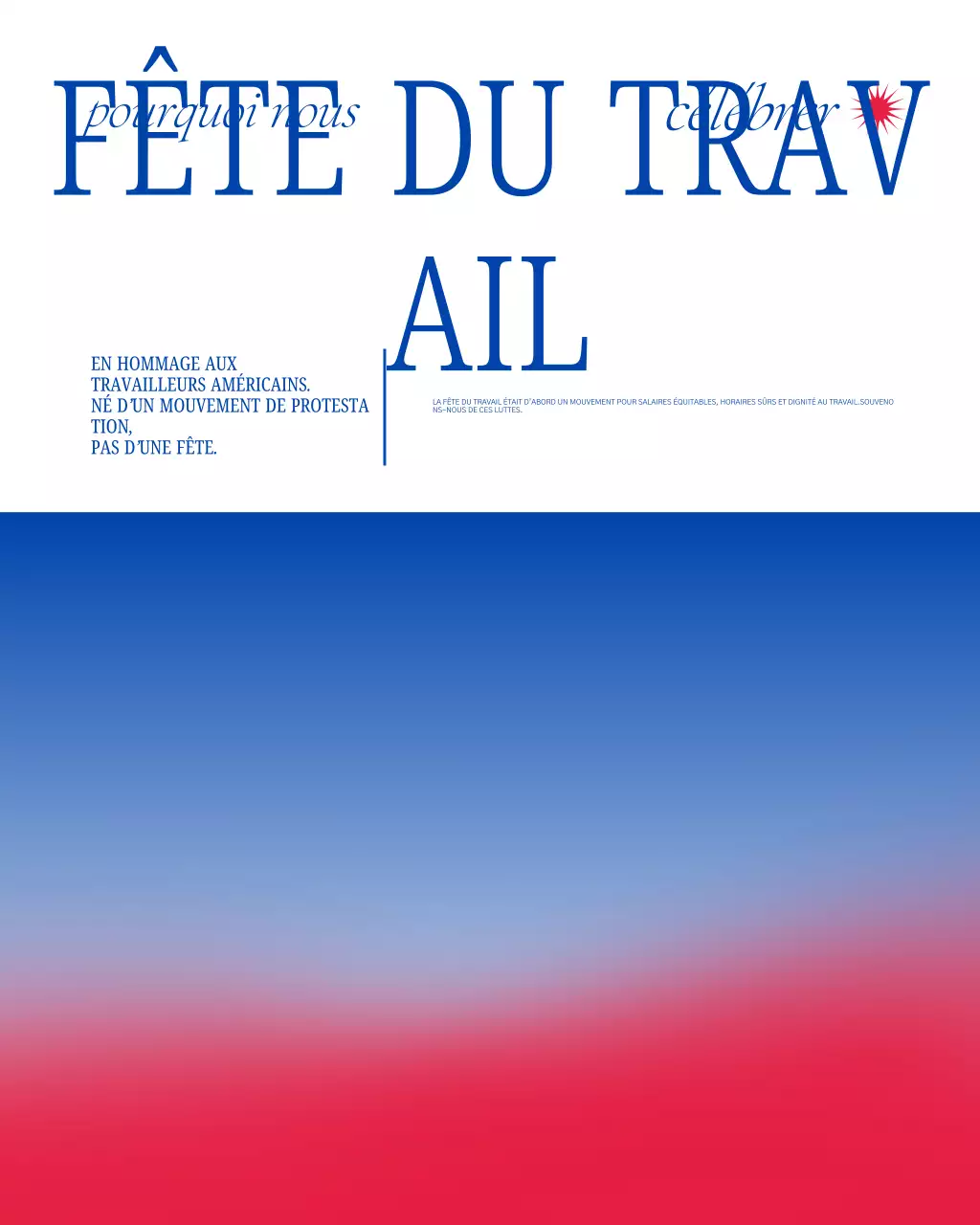 Publication Instagram de la fête du Travail Blue Classic