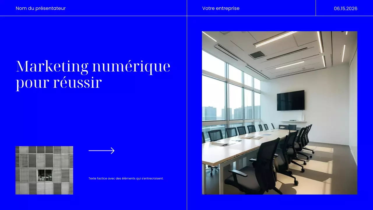 Présentation marketing moderne bleue