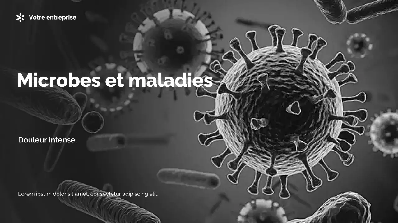 Présentation d'informations sur les germes modernes en noir et blanc