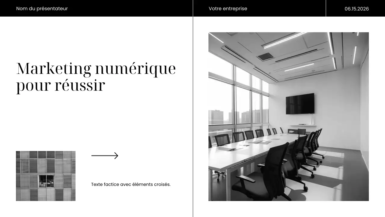 Présentation marketing moderne noire
